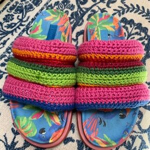Colorful Crochet Slide Sandals